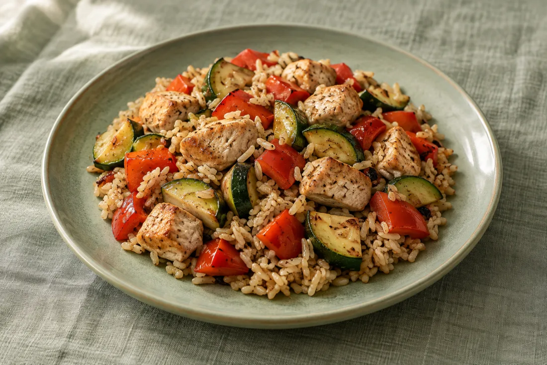 Turkey & brown rice skillet — serving suggestion