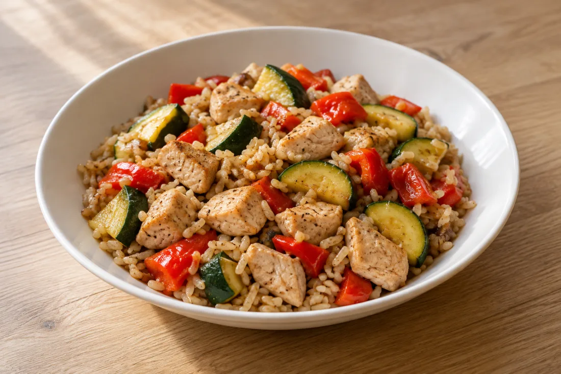 Turkey & brown rice skillet — serving suggestion