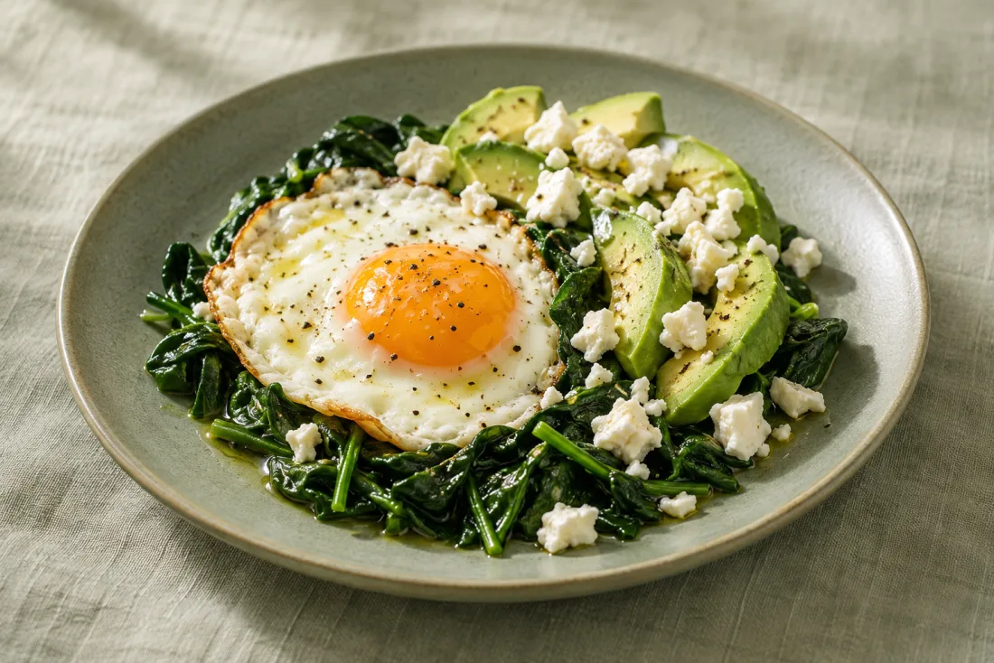 Egg, avocado & feta bowl — serving suggestion