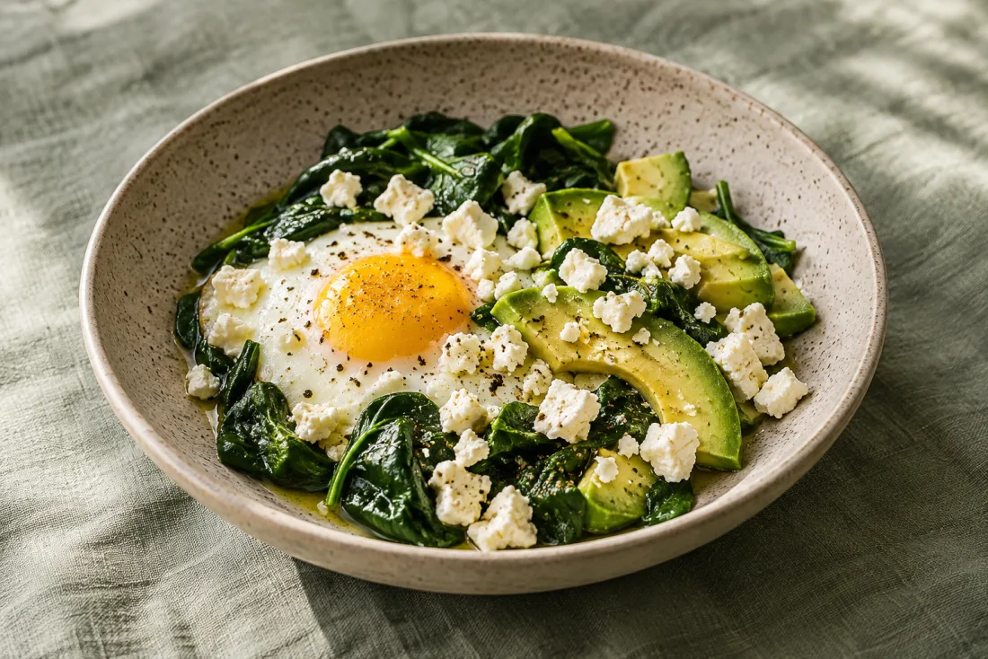 Egg, avocado & feta bowl — serving suggestion