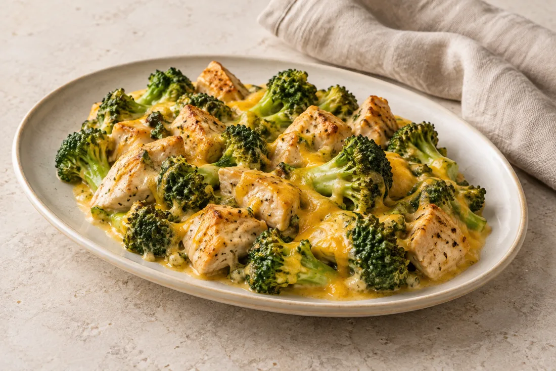 Chicken & creamy-style broccoli — serving suggestion