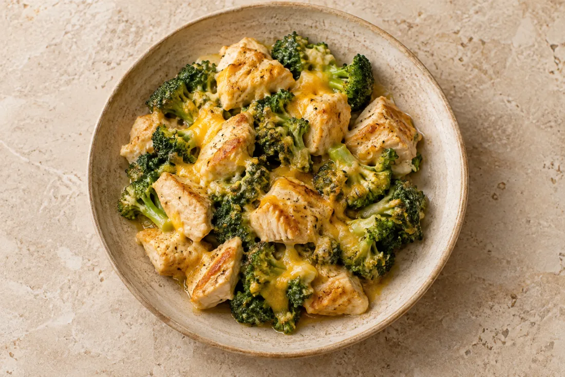 Chicken & creamy-style broccoli — serving suggestion