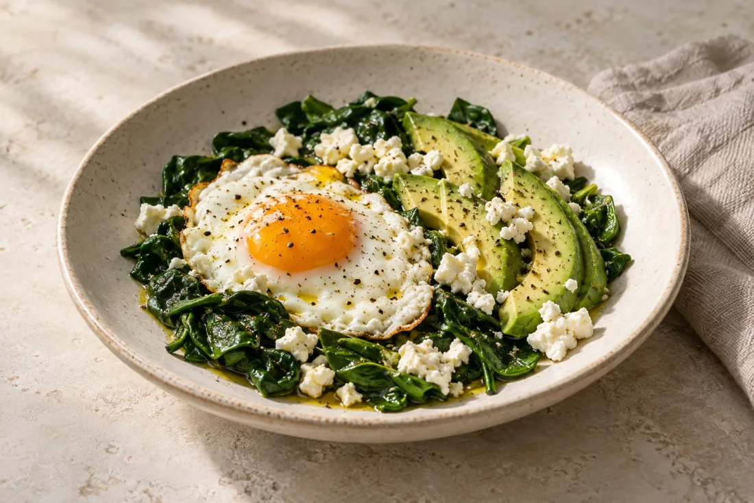 Egg, avocado & feta bowl — serving suggestion