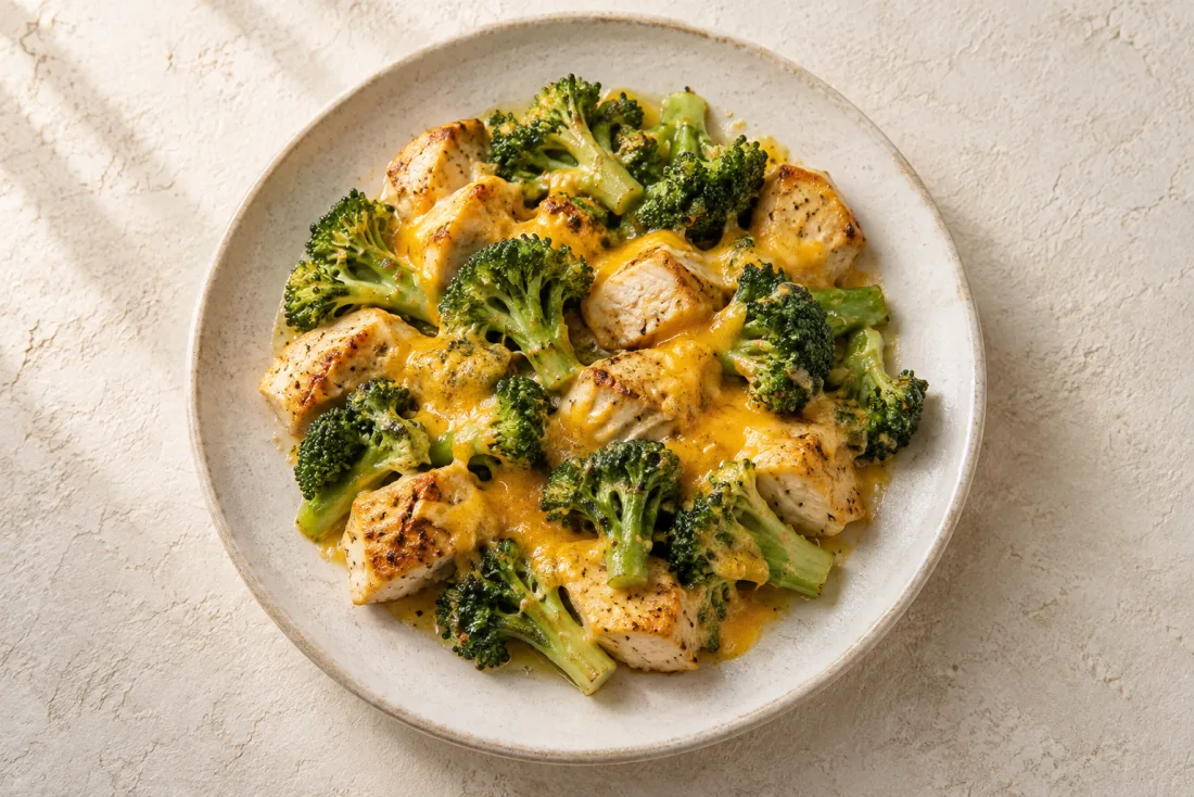 Chicken & creamy-style broccoli — serving suggestion
