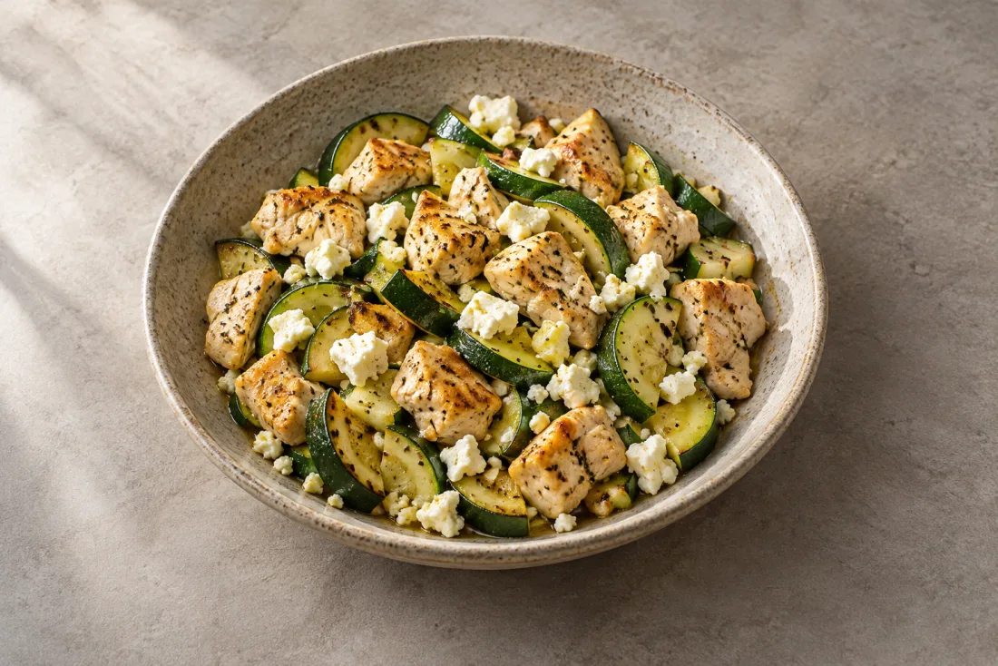 Turkey, courgette & feta skillet — serving suggestion
