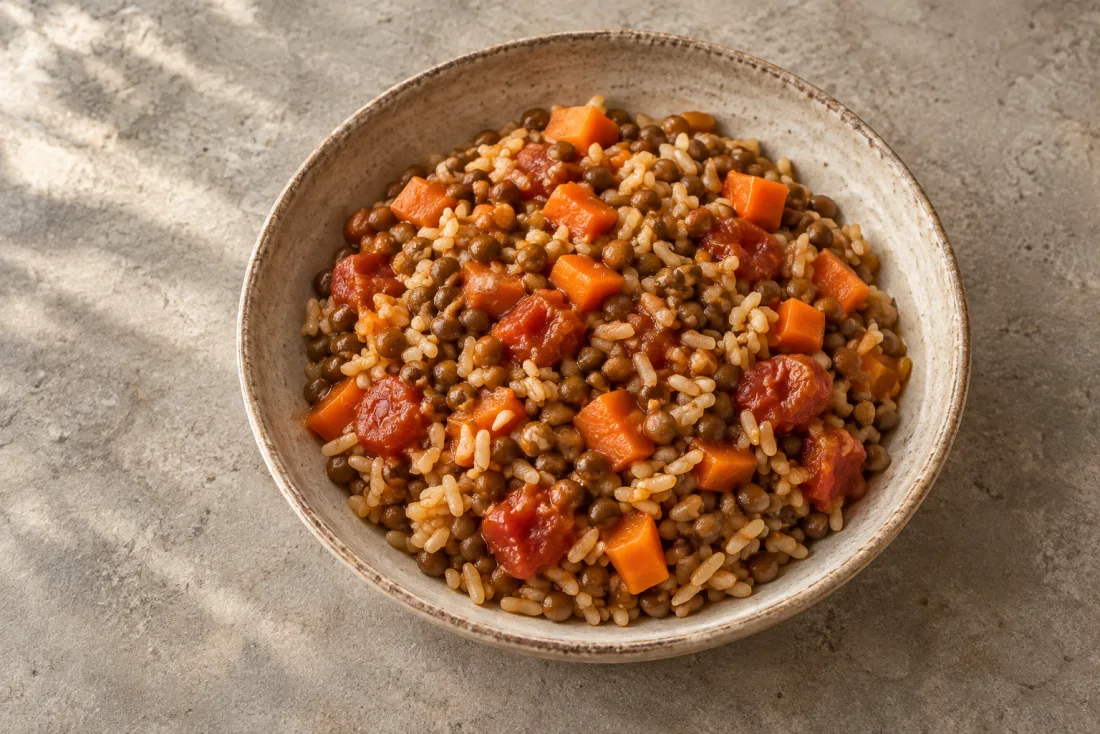 Lentil & vegetable pot — serving suggestion