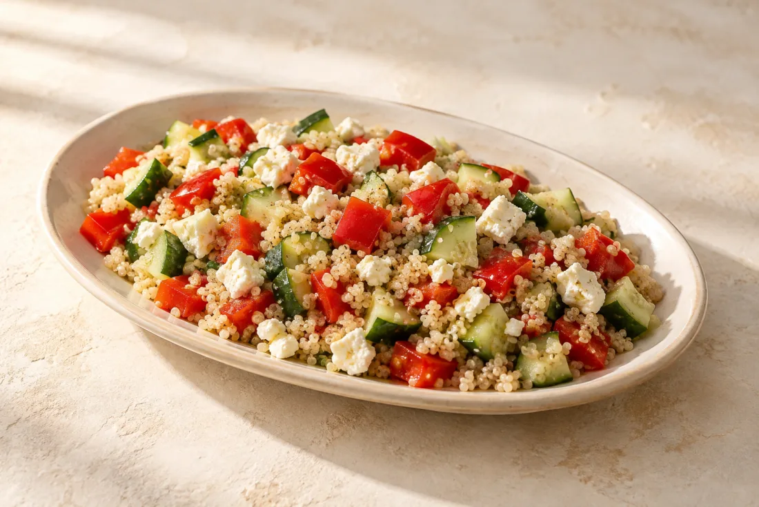 Quinoa, pepper & feta salad — serving suggestion