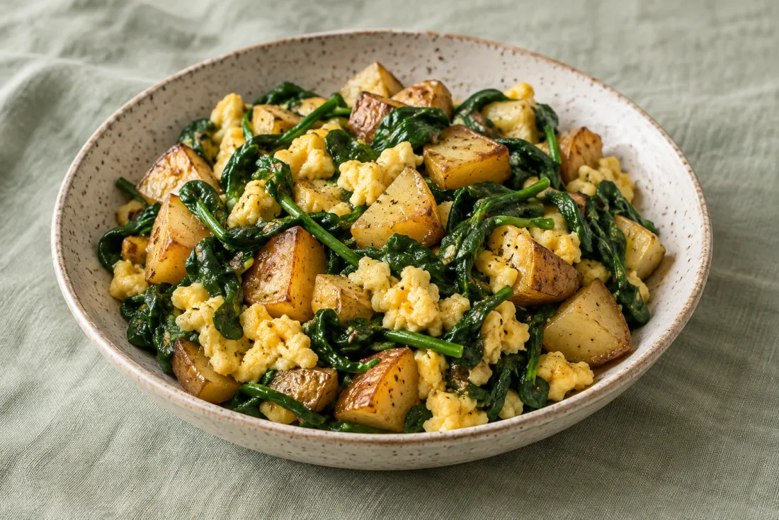 Potato, spinach & egg skillet — serving suggestion