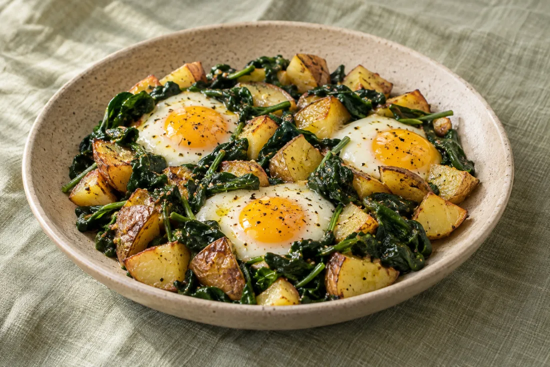 Potato, spinach & egg skillet — serving suggestion