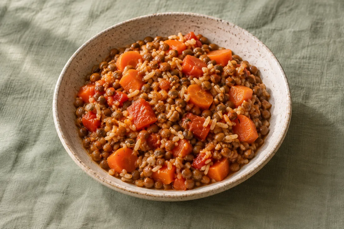Lentil & vegetable pot — serving suggestion